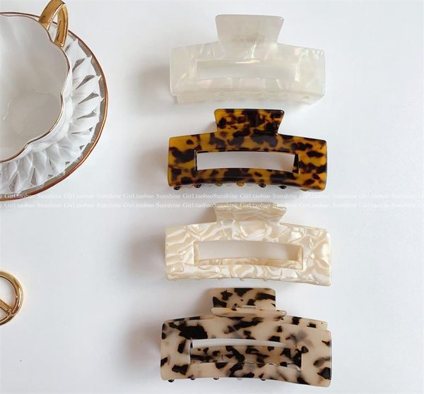 

geometric acetate claws big square crabs clip leopard grain plugs for women hair accessories 705 x23033821, Slivery;white
