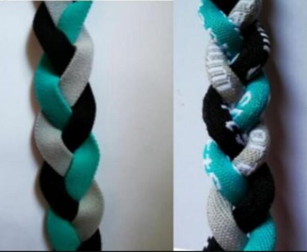 

titanium sport accessories 40ps new teal black gray triple single rope necklace baseball tornado bracelet weaves necklaces f7962382