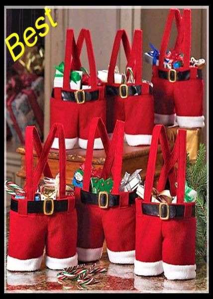 

new santa pants bag elf style christmas creative decorations favors candy box wedding xmas new year gift bags santa straps shorts 6182478