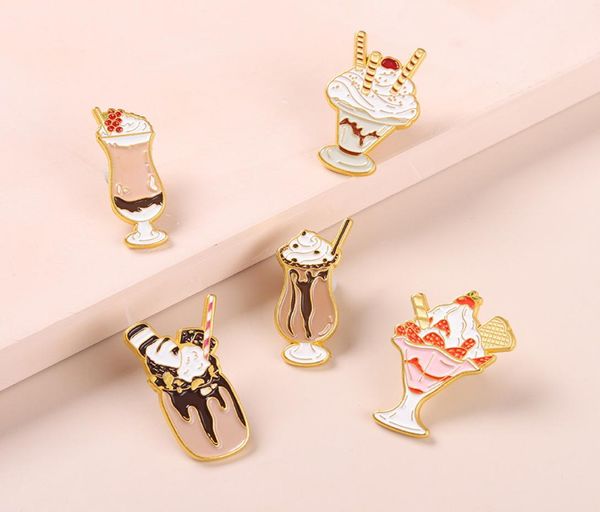 

ice cream enamel pins chocolate strawberry cookies brooches bag hat lapel pin badge dessert shop decoration jewelry8369778, Blue