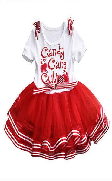 

2018 baby girl christmas dress sweet princess vestidos candy cane cutie letter print clothes gift kids tutu party tulle funny9946403, Red;yellow