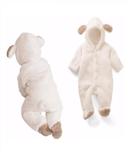 

born baby romper autumn winter warm fleece infant boy girls jumpsuit pajamas clothes 2110235489126, Blue