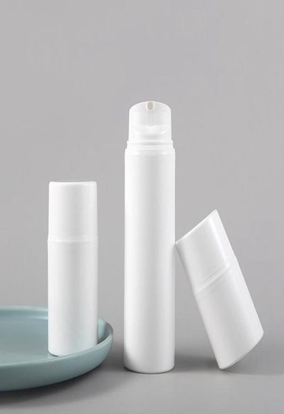 

new 30ml50ml80ml100ml120ml150ml white empty cosmetic vacuum bottle airless pump lotion bottles container whole9441532