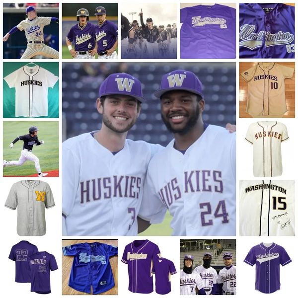 

washington huskies baseball jersey cam clayton will simpson aj guerrero 26 coby morales johnny tincher michael snyder stu flesland custom me, Black