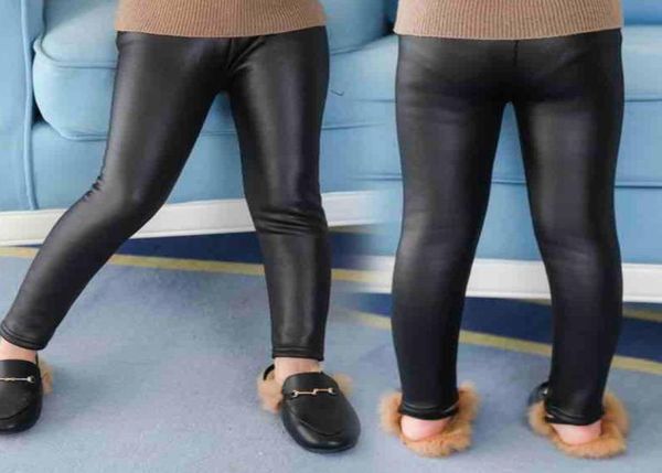 

fashion kids pu trousers winter girls elastic waist pencil pants kid casual trouse autumn children thicken leggings bottom a50411694994, Blue