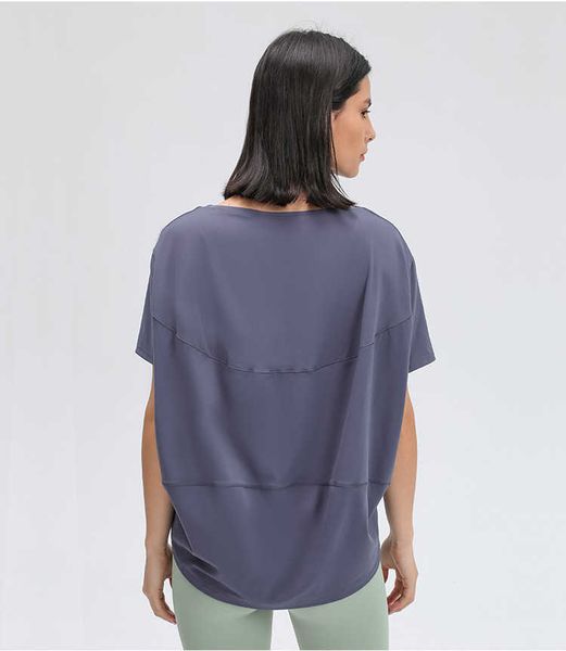 

l-079 women yoga short blouse sports casual running fitness soft breathable fabric t-shirt for summer 5 colors