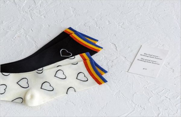 

2020 autumn and winter new combed cotton ladies midtube socks love tide socks net celebrity ins tide threebar socks6123201