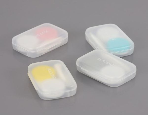 

random color fashion transparent pocket plastic contact lens case travel kit easy take container holder5325788