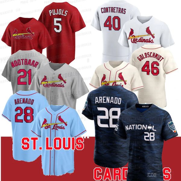 

paul goldschmidt 2023 all star cardinal jersey nolan gorman albert pujols nolan arenado willson contretras brendan donovan edman tyler o&#03, Blue;black