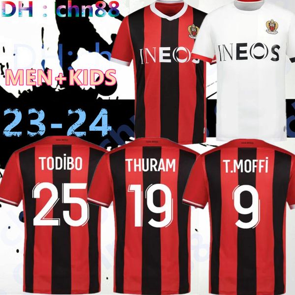 

23 24 maillot ogc nice soccer jerseys kids kit foot 2023 2024 football shirt home away player version training t.moffi s.diop barkley brahim, Black;yellow