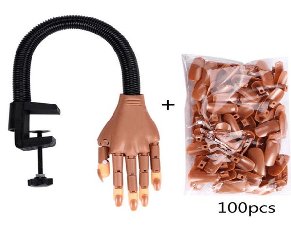 

nail art training hand nail art practice hand with 100pcs nail tips manicure diy print practice tool display manicure supply3617603