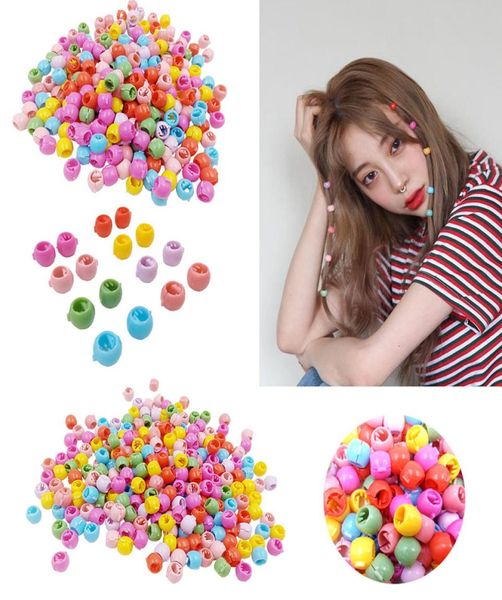

100pcslots candy colors mixed children kids girl mini bead hair clips cute barrettes fashion accessories2109098, Slivery;white