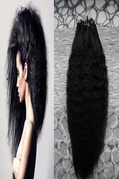 

brazilian 100 real hair remy yaki straight micro loop hair extensions 100g kinky straight micro loop hair extensions2409924, Black