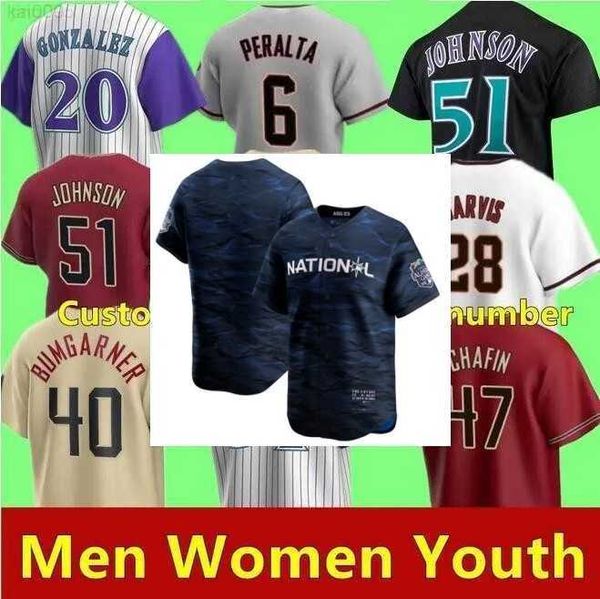 

2023 all-star city men women youth arizona 26 pavin smith 10 josh rojas 31 jake mccarthy 51 randy johnson diamondbacks baseball jersey, Blue;black