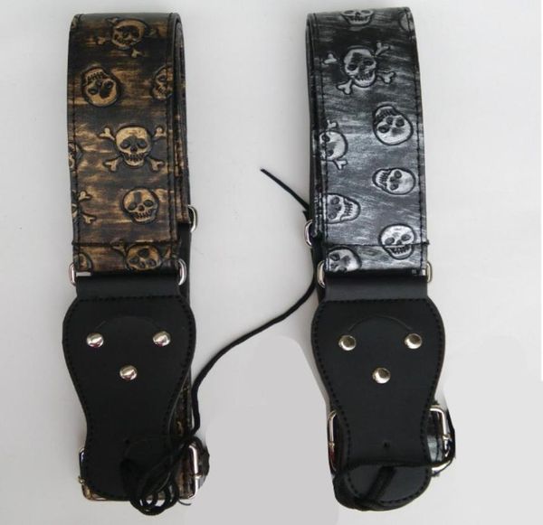 

2 pcs gold and silver skull acoustic guitar bass electric guitar strap guitar parts musical instruments4237088