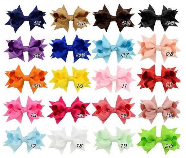 

3 inch baby bow hairpins mini swallowtail bows hair grips children girls solid hair clips kids hair accessories  colors barrette2320540, Slivery;white
