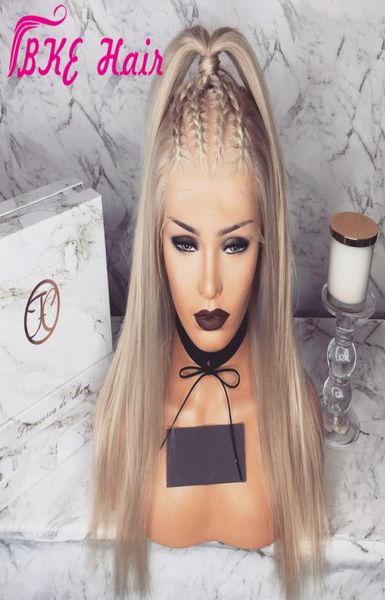 

perruques blonde synthetic lace front wig pre plucked with baby hair 134 brazilian straight lace frontal wigs for white black wo1719188