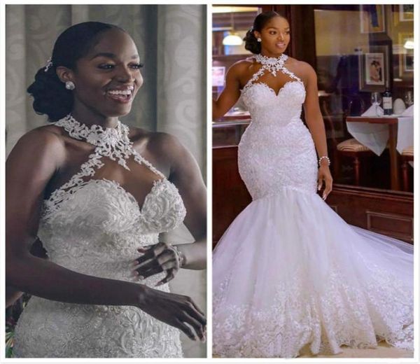

arabic aso ebi vintage lace beaded wedding dress sheer neck mermaid bridal dresses wedding gowns2697116, White