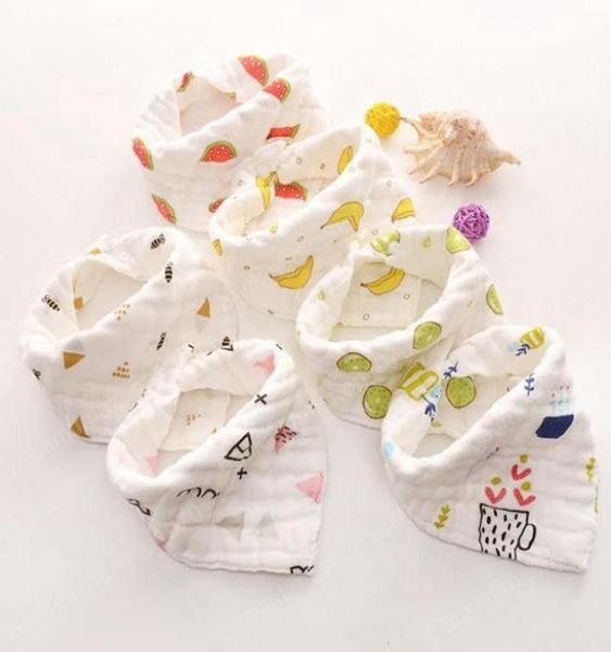 

muslin baby bibs animal infant boy bandanas newborn girl smock burp cloth cotton feeding saliva towel 8 layers 14 designs optional7348787