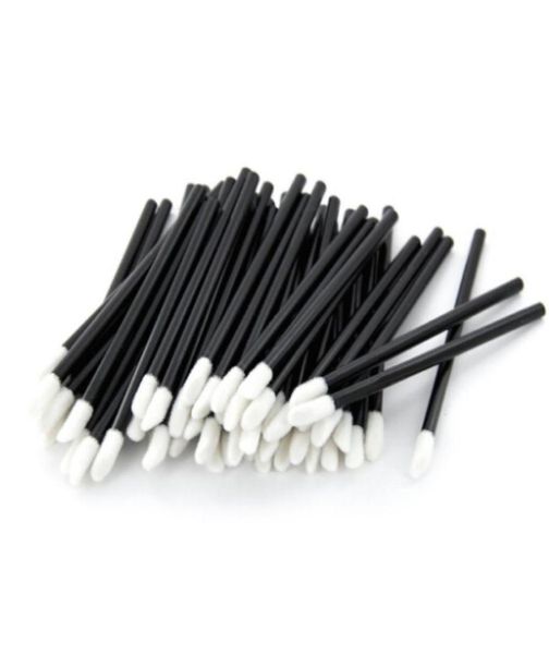 

new 300 pcs disposable lip brush lipstick applicator makeup tool black color 4839284
