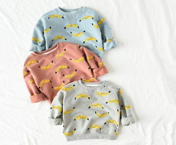 

autumn bobo sweatshirt kids clothes long sleeve tshirts baby boy banana printed hoodies sweatshirts children clothing girl y9718349, Blue