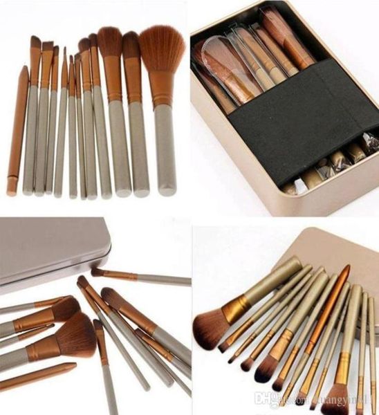 

12 pcs makeup brushes cosmetic facial make up brush tools makeup brushes set kit with retail box 3501330