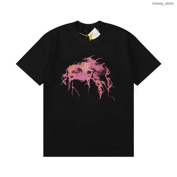 

2023 spring/summer fashion lightning portrait english big v hip hop men's and women's casual short sleeve t-shirt cortez 2 ieak, White;black
