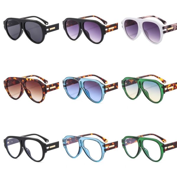 

new big box fashion frog mirror men's avant-garde sunglasses i designer retro sunglasses 9510, Blue