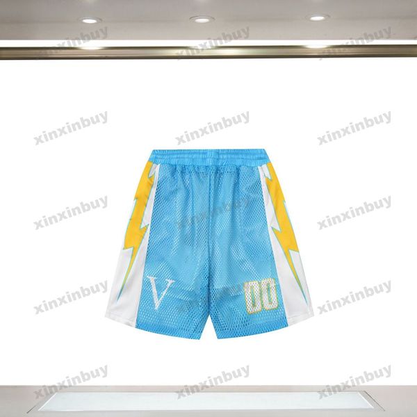 

xinxinbuy men women designer shorts pant 00 mesh fabric embroidery letter spring summer white black blue s-2xl