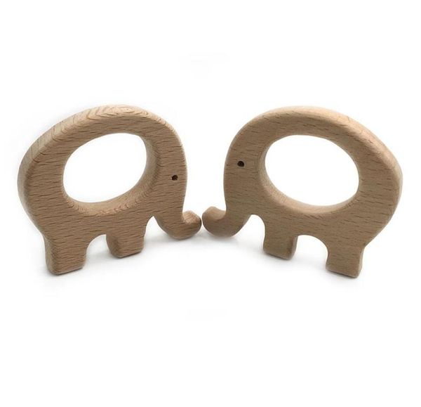 

beech wooden elephant natural handmade wooden teether diy wood animal pendant ecofriendly safety baby teether toys7084230