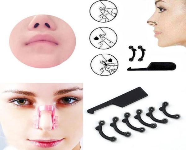 

beauty nose suit 3 pairs of different sizes of black 3d silicone nasal bridge heightening device3223336