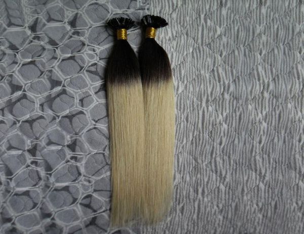 

100 human 100g 100s ombre t1b613 blonde hair extensions 1g u tip keratin hair extensions fusion hair extensions capsules4809157, Black