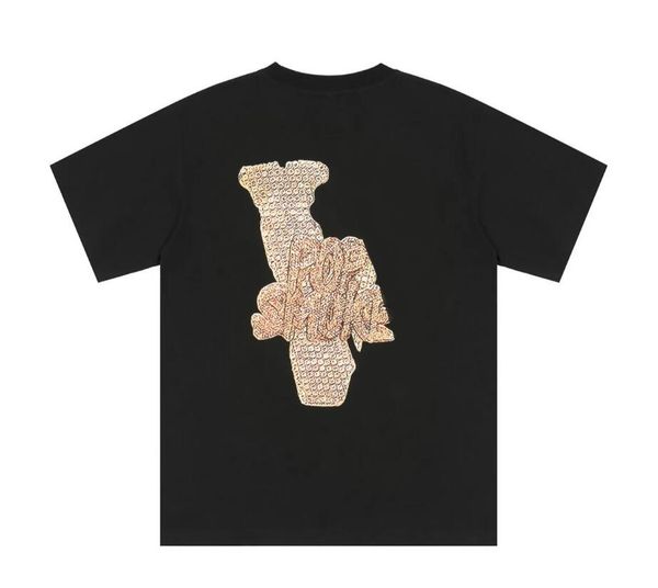 

designer couples t-shirt pop smoke co branded short sleeve big v loose hip hop t-shirt for men and women short sleeve t-shirt summer fashion, White;black