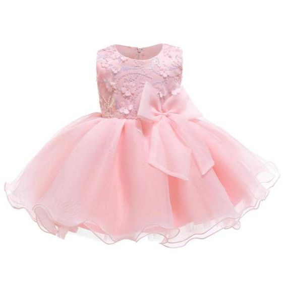 

girl039s dresses 2022 summer born bow 1st birthday dress for baby girl kids clothes white flower princess baptism ceremony part6674914, Red;yellow
