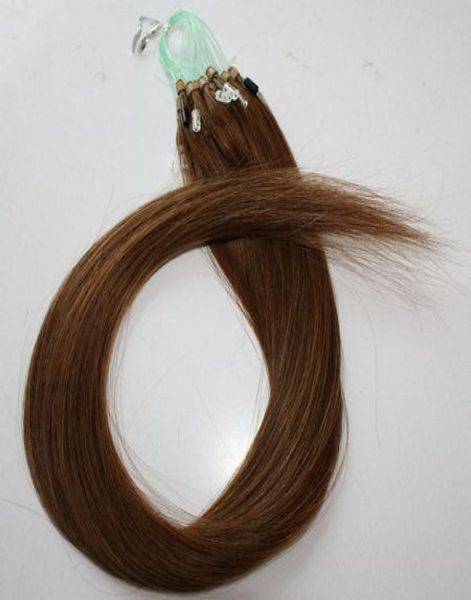 

remy indian hair 18quot22quot 1g s 100gset 6 light brown loopmicro ring hair extension100 remy brazilian human hair ext6493619