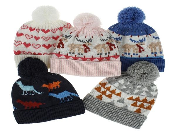

xmas kids winter hat baby pompom hats child knitting crochet warm caps children cap boys girls beanies m21674664962, Yellow