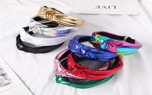 

vintage pu headband knotted hairbands for women fashion ins korean girls hair accessories fairy simple leather hairband6463233, Slivery;white