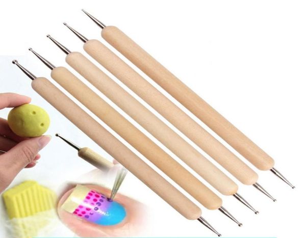 

set of 5pcs nail art dotting tools set ball embossing stylus tracing tool for drawing ball tip clay tools sculpting stylus9893622, Silver