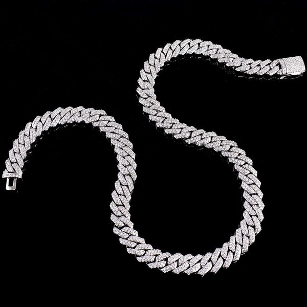 

wholesale price cuban link chain gold moissanite cuban sliver 18k white gold real gold cuban bracelet plated s925 hiphop, Silver