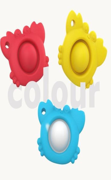 

100pcs/dhl crab push bubble board keychain toys bubbles poppers key ring keyrings 2022 stress relief squeezy squeeze finger fun toys h31hx8b, Red;brown
