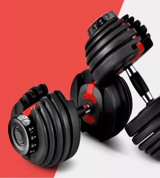 

24kg adjustable dumbell man dumbel rubber household dumbells set with cover dumbbell 525lb gym equipment dumbbells3697679