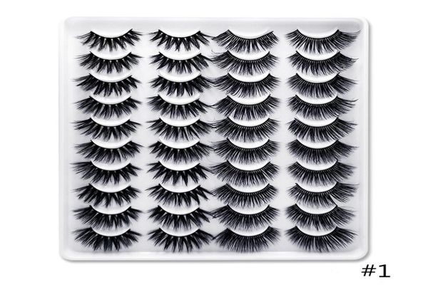 

whole 20 pairs in one tray 3d mink natural eyelashes set factory 8842311