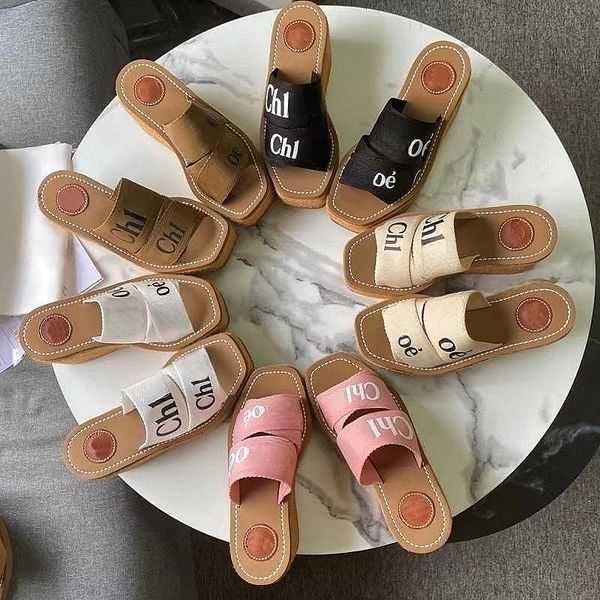 

embroidered womens slippers luxury designer sandals wedge platform shoes outdoor non-slip beach shoes summer comfortable casual shoes new fu, Black