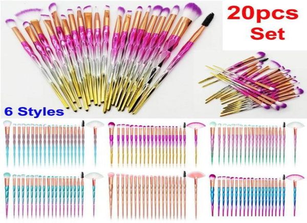 

20pcs diamond makeup brushes set mascara brush eyeshadow eyeliner lip brush face blender powder concealer make up kit rose gold co1284153