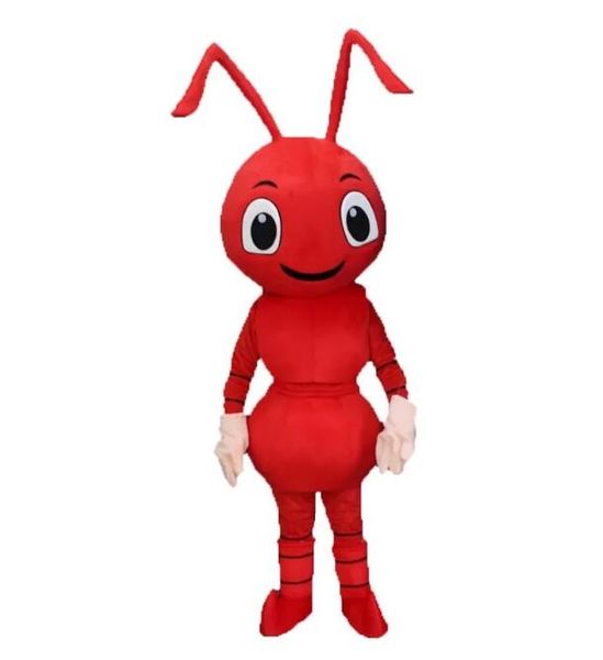 

professional ant mascot costume halloween performance props plush head cover red and blue outfit, Red;yellow