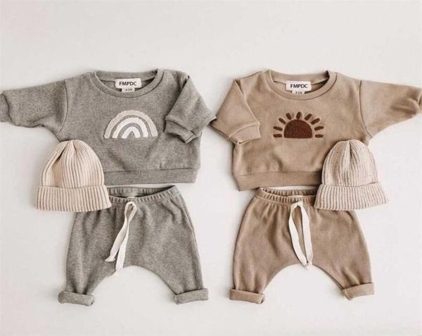 

fashion kids clothes set toddler baby boy girl pattern casual child loose trousers 2pcs baby boy designer clothing outfit 29045045, White