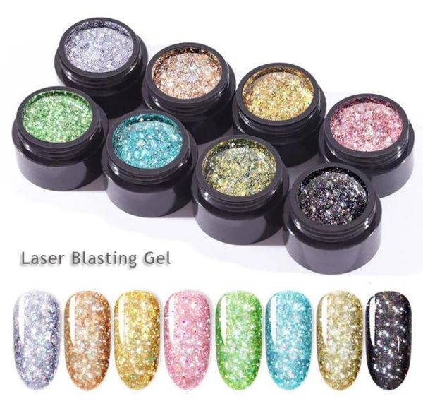 

5ml shiny diamond gel nail polish bright for glitter painting nail art design laser primer uv gel hybrid vernish for manicure1568373, Red;pink