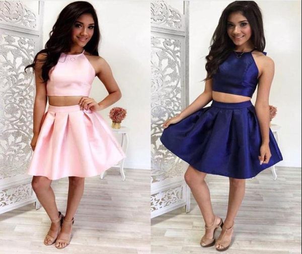 

two pieces cocktail dresses mini sleeveless knee length backless short custom graduations homecoming cocktail dresses8569198, Black