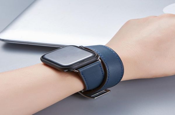 

genuine cow leather for apple watch band 38mm 40mm 42mm 44mm bracelet strap iwatch series6 5 4 3 wristband1171223, Black;brown
