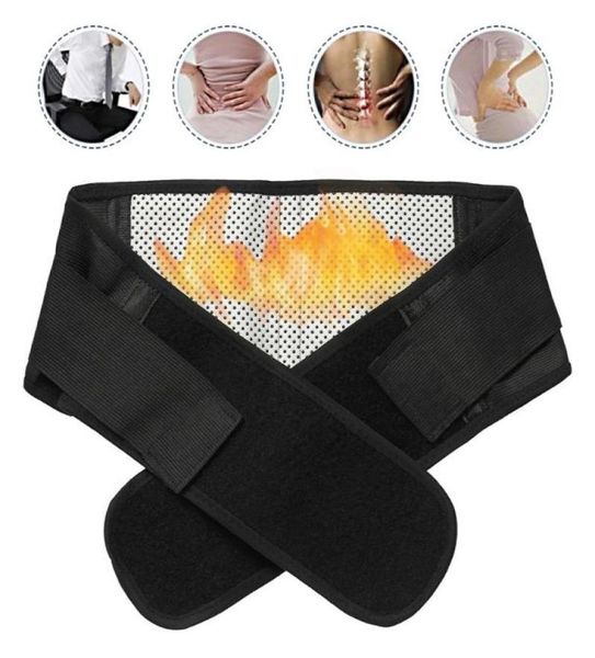 

magnetic heat waist back support brace belt lumbar lower waist double adjust pain relief lumbar belt for men women5842440, Black;gray